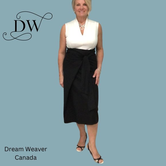 Black Linen High-Waisted Skirt | Wrap Around | One Size - Picture 2 of 5